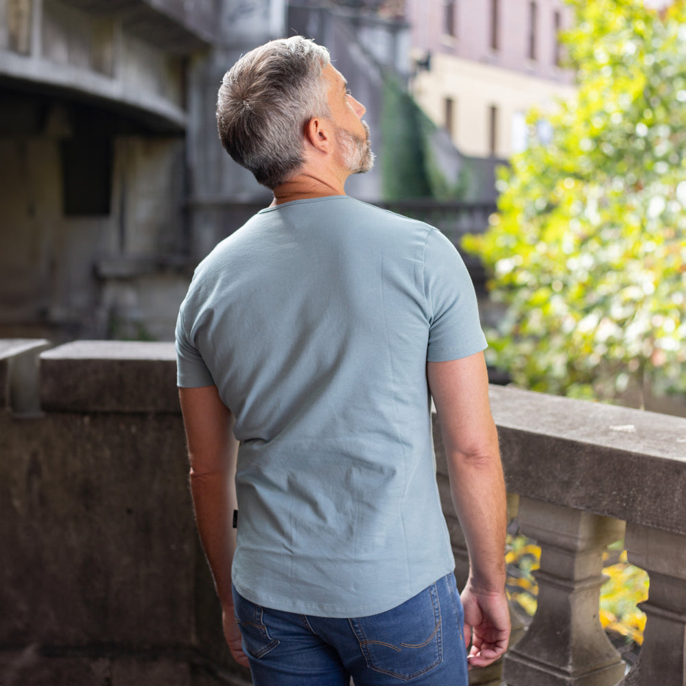 The Men's Limited Edition Cotton Short Crew Tee in 100% Aussie Super Cotton 200GSM, Bluegum