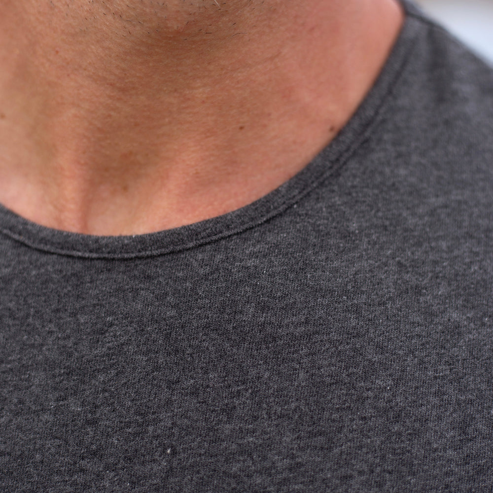 The Men's Short Crew Tee in 100% Cotton 170GSM, in Charcoal Marl | Limited Edition