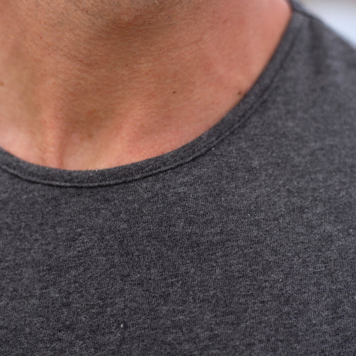 The Men's Short Crew Tee in 100% Cotton 170GSM, in Charcoal Marl | Limited Edition