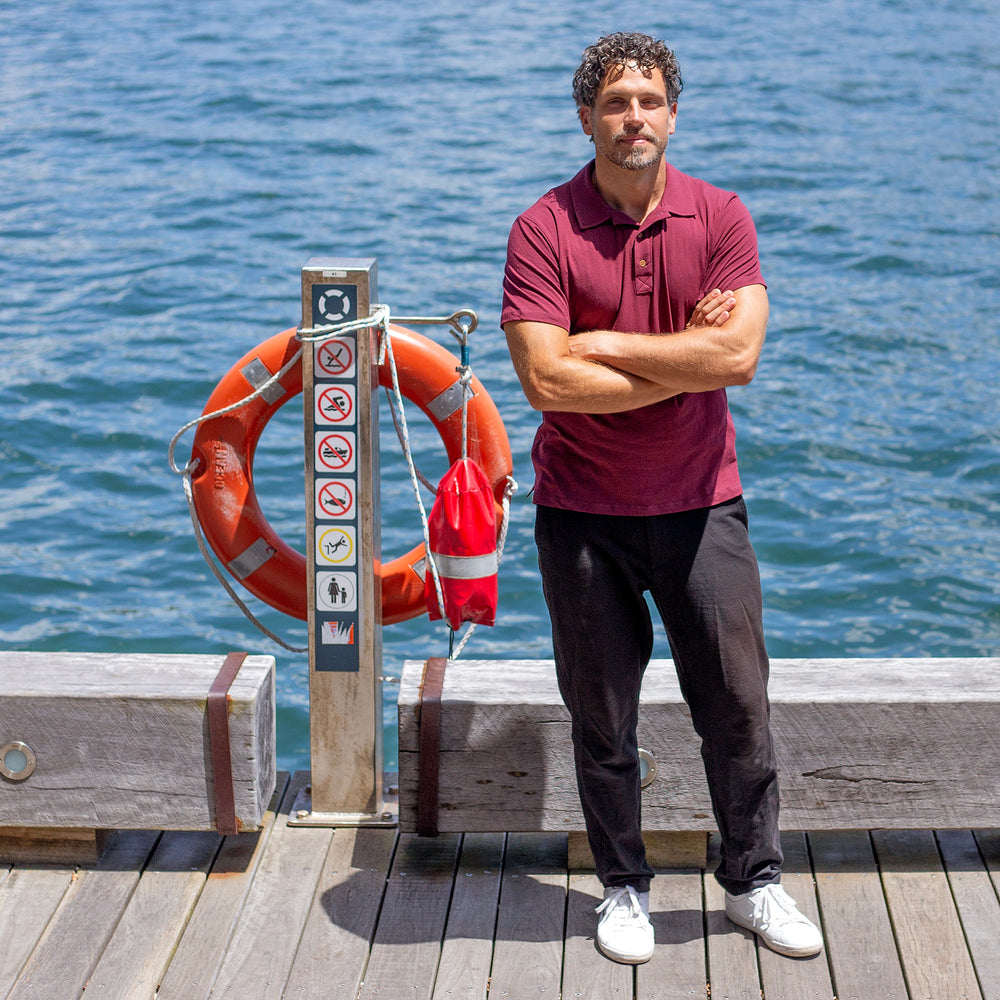 The Men's Limited Edition, Cotton Jersey Polo in lightweight, 100% Organic Cotton 110GSM, Oxblood.