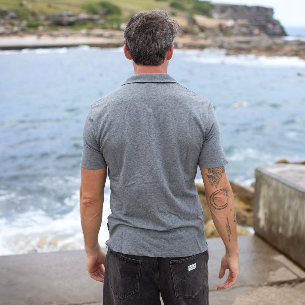 The Men's Limited Edition Pique Knit Polo in 100% BCI Cotton 170GSM, Grey Marl