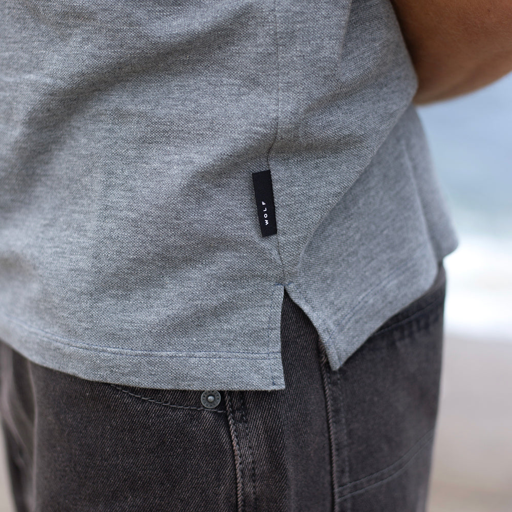 The Men's Limited Edition Pique Knit Polo in 100% BCI Cotton 170GSM, Grey Marl