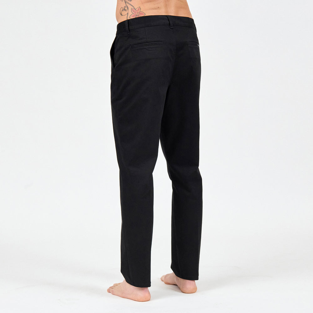 Men's Custom Chinos, in 97% Organic Cotton / 3% Spandex 245GSM Twill, Black