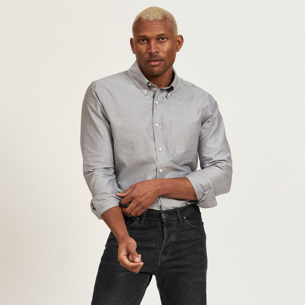 The Oxford Shirt in Organic Cotton Oxford 140GSM, Grey