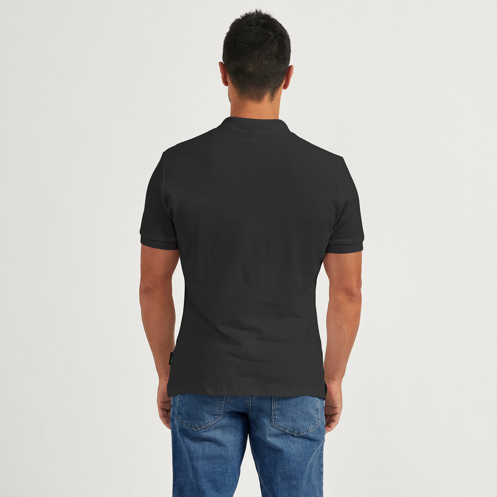 The Pique Polo in 100% Organic Cotton 200GSM, Asphalt