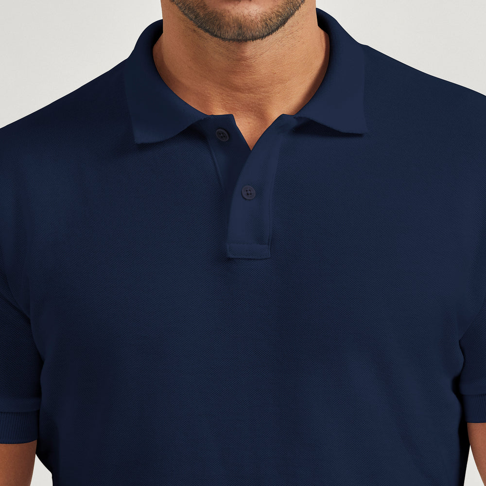 The Pique Polo in 100% Organic Cotton 200GSM, Navy