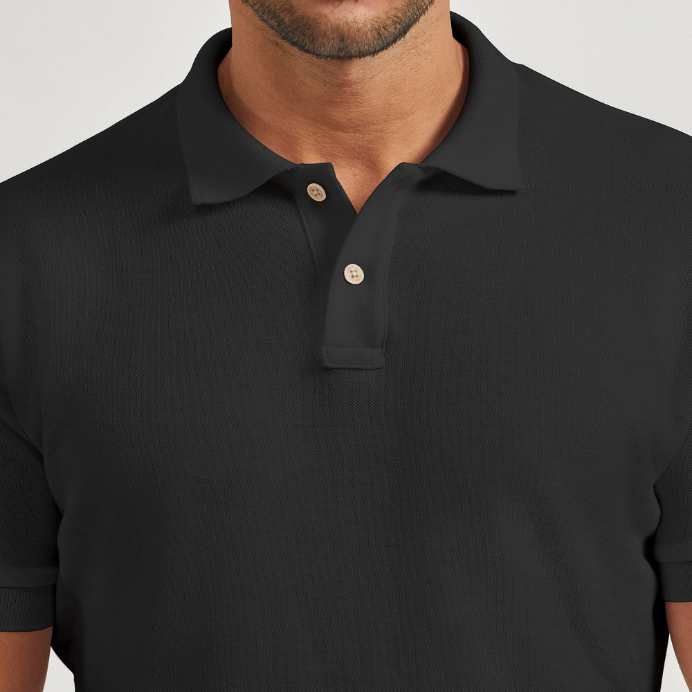 The Pique Polo in 100% Organic Cotton 200GSM, Asphalt