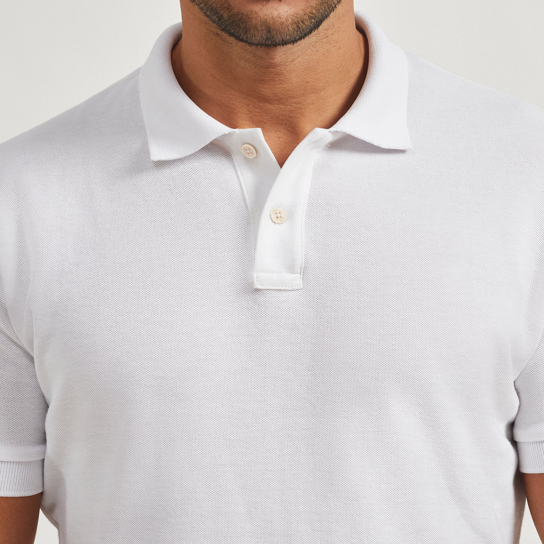 The Pique Polo in 100% Organic Cotton 200GSM, White
