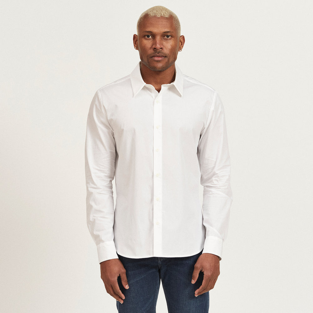 The Poplin Shirt in Organic Cotton Poplin 110GSM, White