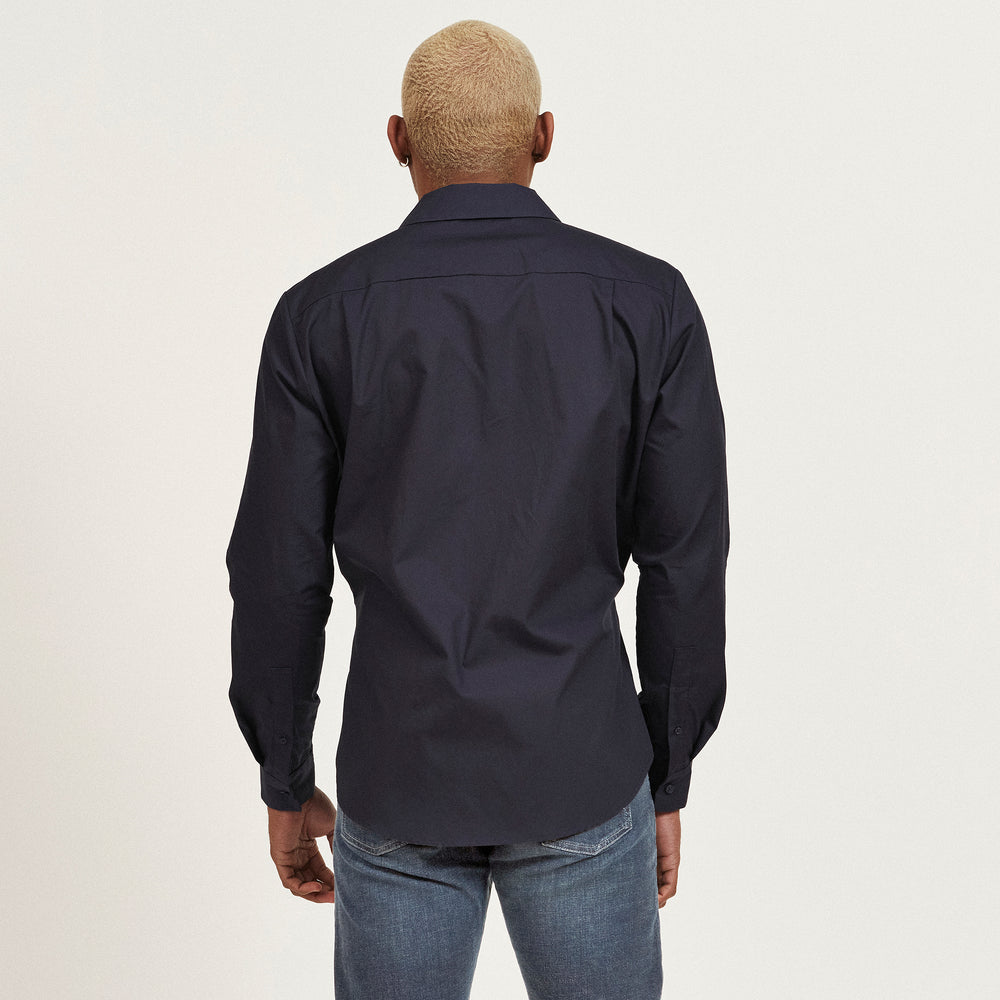 The Poplin Shirt in Organic Cotton Poplin 110GSM, Navy