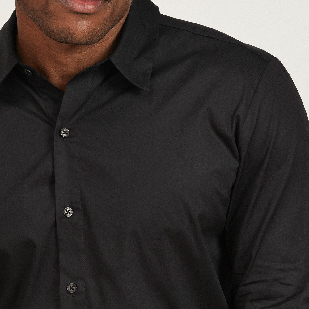 The Poplin Shirt in Organic Cotton Poplin 110GSM, Black