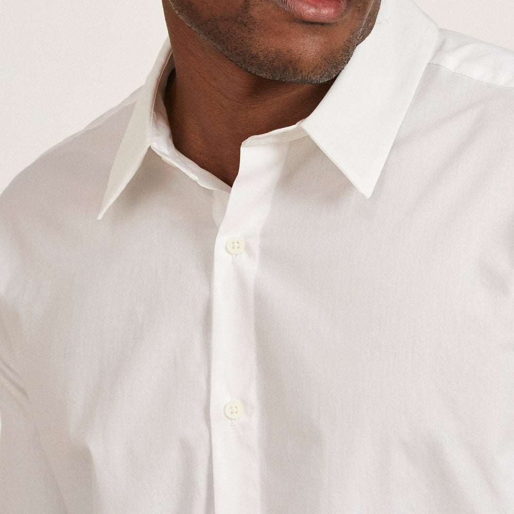 The Poplin Shirt in Organic Cotton Poplin 110GSM, White