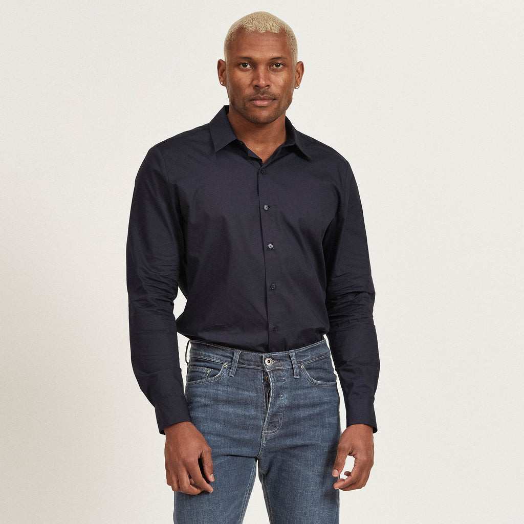 Poplin Round Hem Shirt Men main image 0