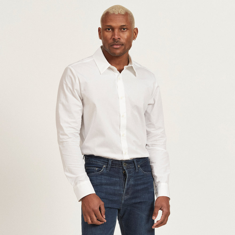 The Poplin Shirt in Organic Cotton Poplin 110GSM, White