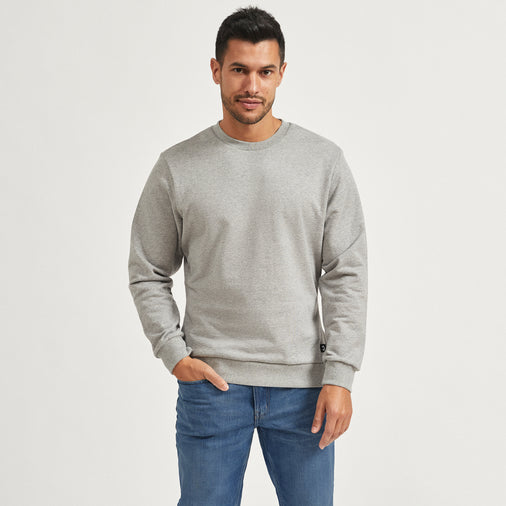 The Crew Sweatshirt in Organic Cotton Terry 290GSM, Grey Marl