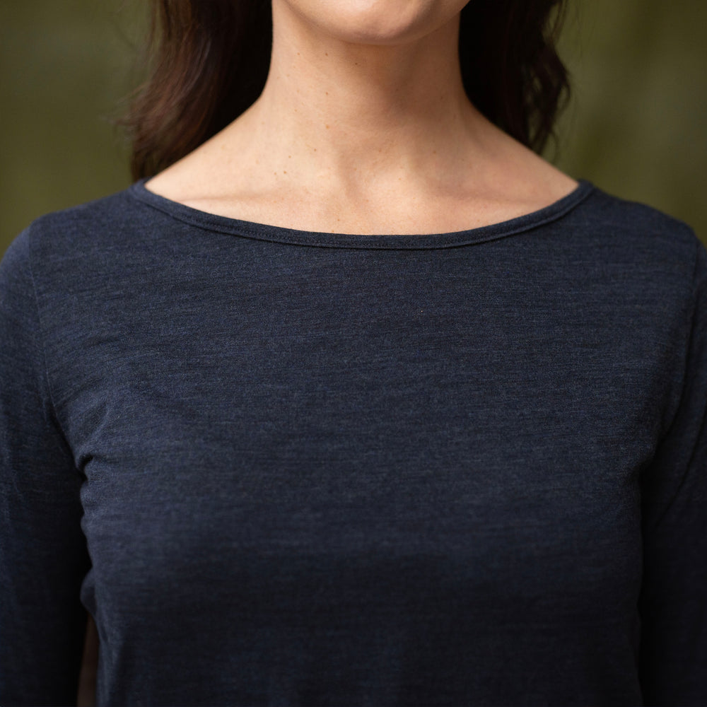The Women's Limited Edition, Heavy Merino Tee in 100% Merino 200GSM, Midnight Marle