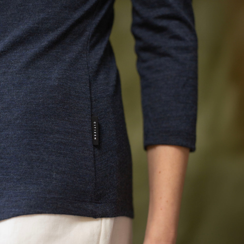 The Women's Limited Edition, Heavy Merino Tee in 100% Merino 200GSM, Midnight Marle
