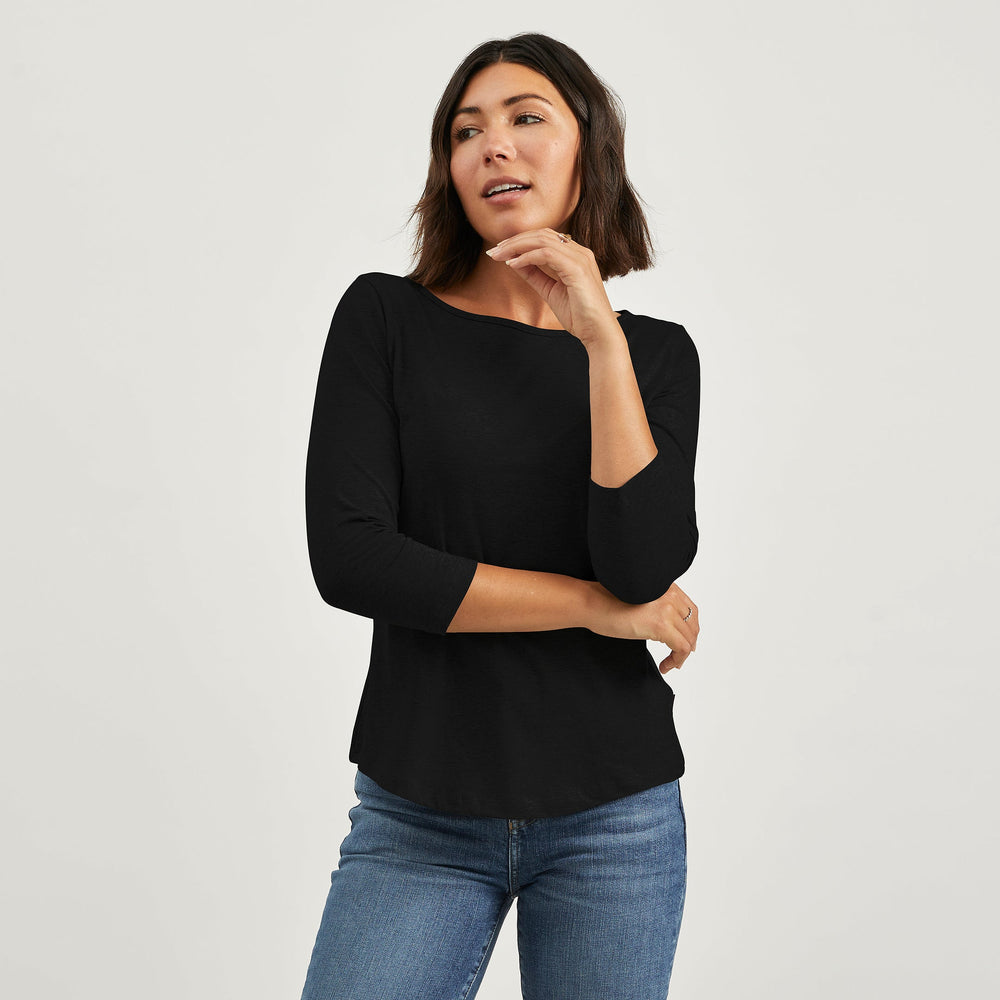 Women's Hemp 3/4 Boat Tee