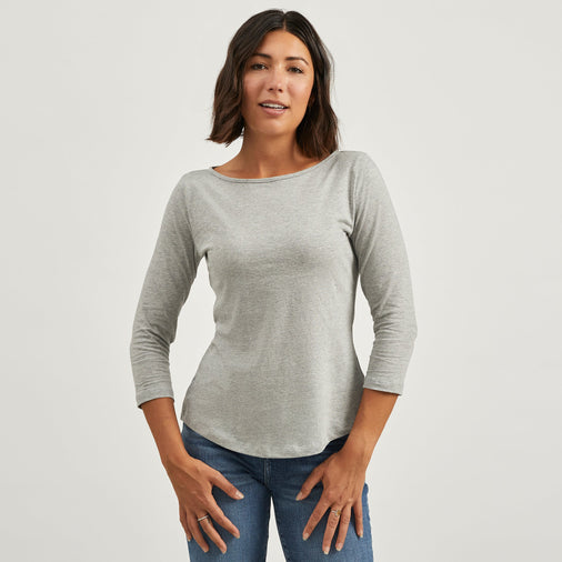 Women's Heavy Cotton 3/4 Boat Tee
