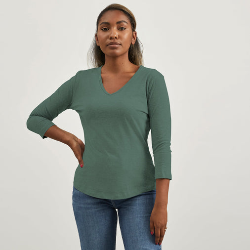 Women's Hemp Three-Quarter V