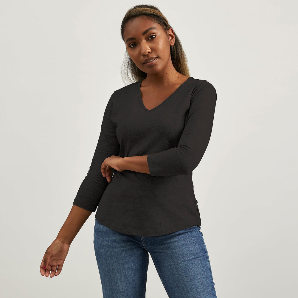 Women's Hemp Three-Quarter V