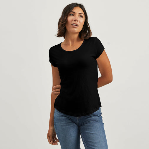 Cotton Cap Relaxed Crew Tee