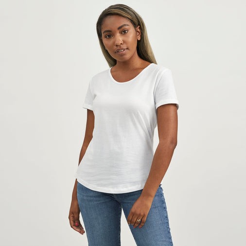 Women's Half-Scoop Rolled Sleeve Tee