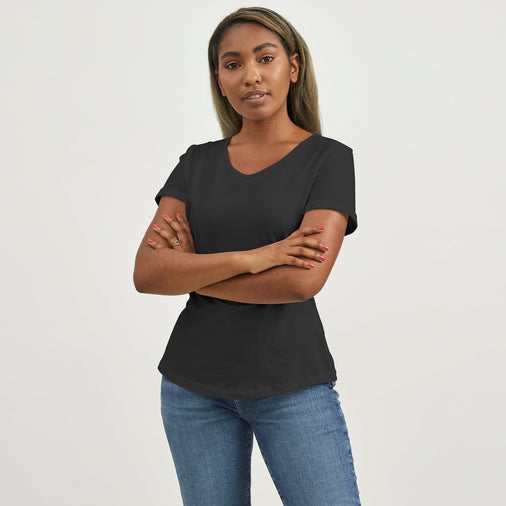 Women's Half-Scoop Rolled Sleeve Tee