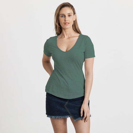 Women's Hemp Deep V-Neck Tee