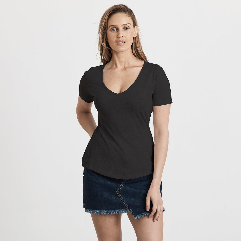 Women's Hemp Deep V-Neck Tee