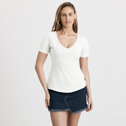 Women's Cotton Deep V-Neck Tee