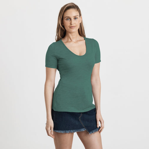 Women's Hemp Short Scoop Tee